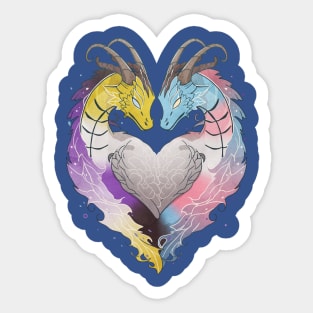 Nonbinary Transgender Dragons LGBT Pride Flag Sticker